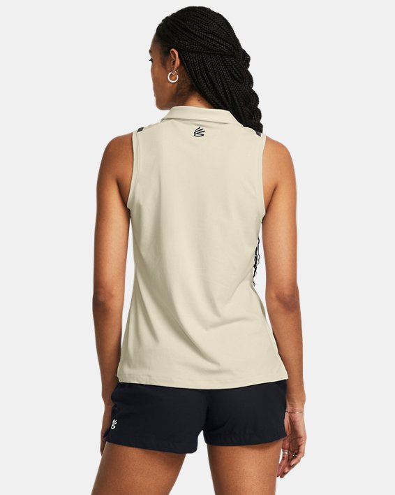 Women's Curry Splash Sleeveless Polo in White image number 1